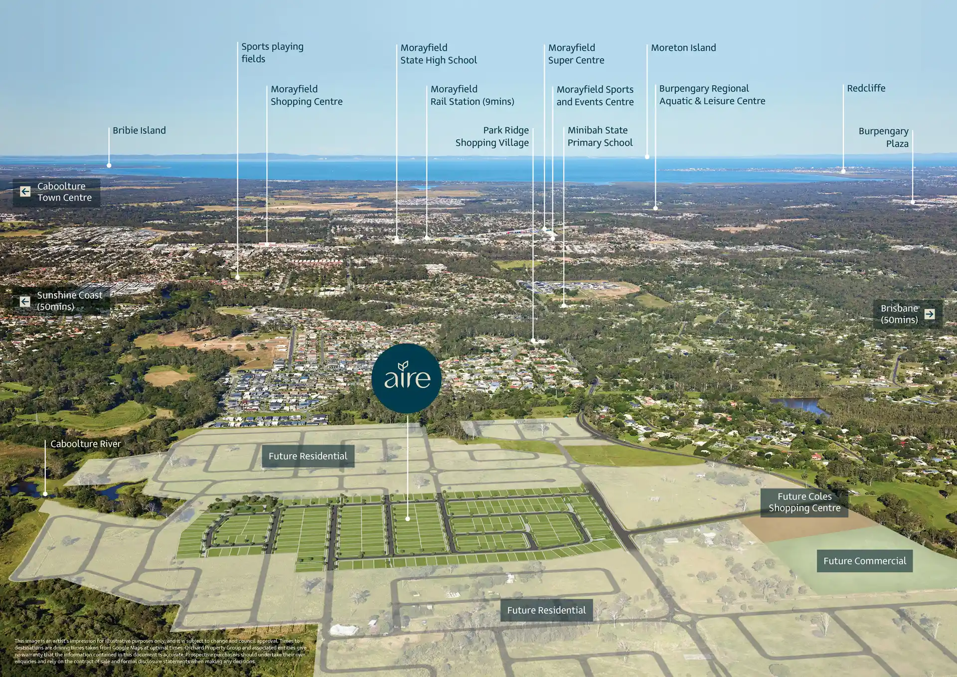 Aerial photo with points